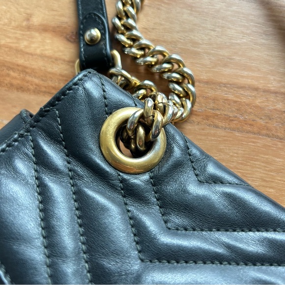 Authentic Gucci GG Marmont Small Shoulder Bag Black - Picture 9 of 16